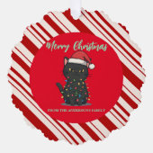 modern merry cat christmas tree kitten CatMAS patt オーナメントカード (正面)