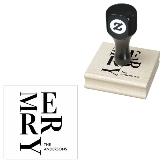 Modern MERRY Christmas ラバースタンプ (押印)