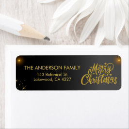 Modern Merry Christmas Address Label ラベル