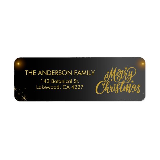 Modern Merry Christmas Address Label ラベル (正面)