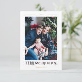 Modern Merry Christmas Calligraphy Custom Photo (スタンド正面)