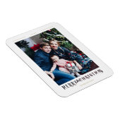 Modern Merry Christmas Calligraphy Custom Photo マグネット (右側)