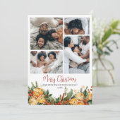 Modern merry Christmas Citrus family 5 photos シーズンカード (スタンド正面)