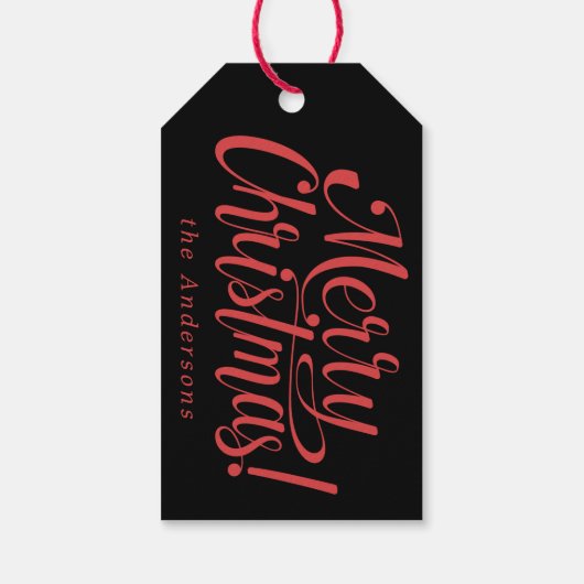 Modern Merry Christmas Costum Stickers ギフトタグ (裏面)