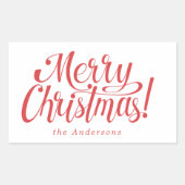 Modern  Merry Christmas Costum Stickers 長方形シール (正面)