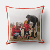 Modern Merry Christmas Family Photo クッション (裏面)