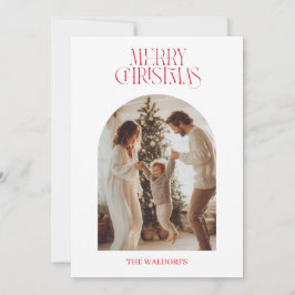 Modern Merry Christmas Family Photo Card  シーズンカード
