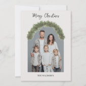 Modern Merry Christmas Family Photo Card  シーズンカード (正面)