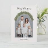 Modern Merry Christmas Family Photo Card  シーズンカード (スタンド正面)