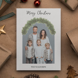Modern Merry Christmas Family Photo Card  シーズンカード