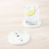 Modern merry Christmas family photo coaster  コースター (側面)