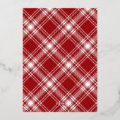 Modern Merry Christmas Family Photo plaid Tartan 箔シーズンカード (裏面)