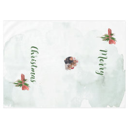 Modern merry Christmas family photo tablecloth  テーブルクロス