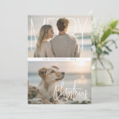 Modern Merry Christmas Holiday Photo Card シーズンカード (スタンド正面)