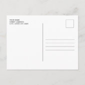 Modern Merry Christmas Holly and Berries ポストカード (裏面)