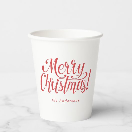 Modern Merry Christmas Paper Cups 紙コップ (正面)