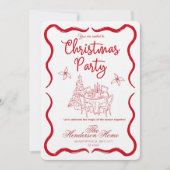 Modern Merry Christmas Party Invitation 招待状 (正面)