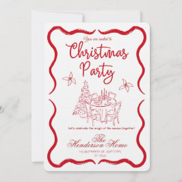 Modern Merry Christmas Party Invitation 招待状