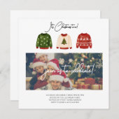 Modern Merry Christmas Party Invitation 招待状 (正面/裏面)