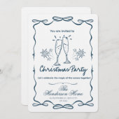 Modern Merry Christmas Party Invitation 招待状 (正面/裏面)
