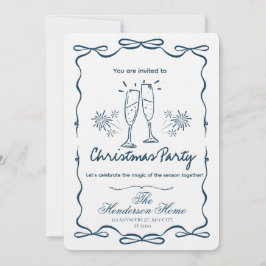 Modern Merry Christmas Party Invitation 招待状