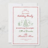 Modern Merry Christmas Party Invitation 招待状 (正面)