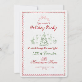 Modern Merry Christmas Party Invitation 招待状