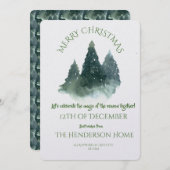 Modern Merry Christmas Party Invitation 招待状 (正面/裏面)