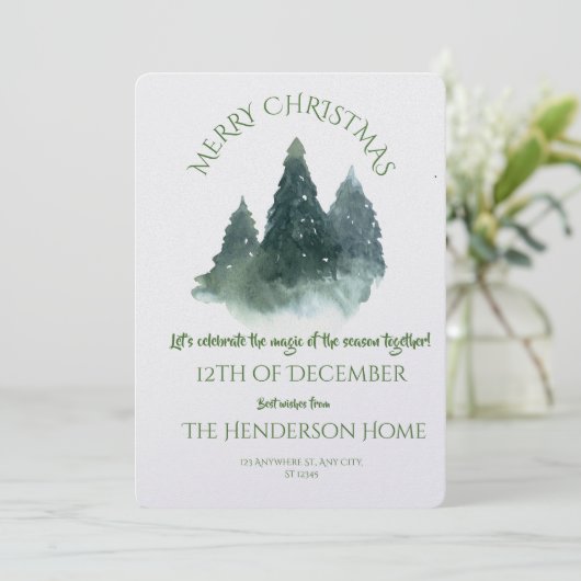 Modern Merry Christmas Party Invitation 招待状 (スタンド正面)