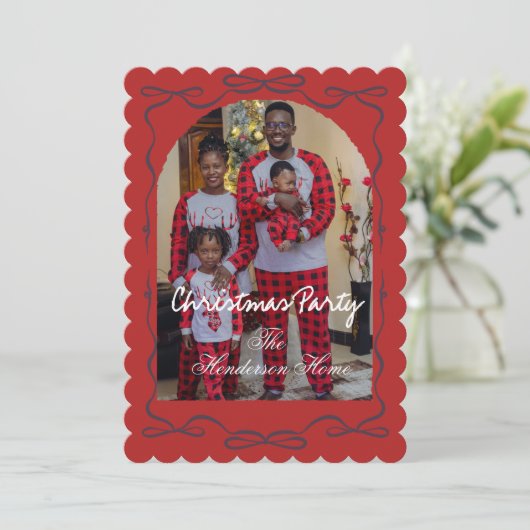 Modern Merry Christmas Party Invitation 招待状 (スタンド正面)