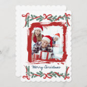 Modern Merry Christmas Party Invitation 招待状 (正面/裏面)