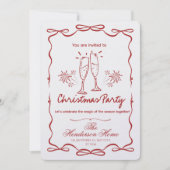 Modern Merry Christmas Party Invitation 招待状 (正面)