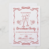 Modern Merry Christmas Party Invitation 招待状 (正面/裏面)