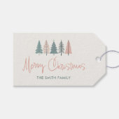 Modern Merry Christmas Pastel ギフトタグ (正面(横))