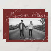 Modern Merry Christmas Photo Card シーズンカード (正面/裏面)