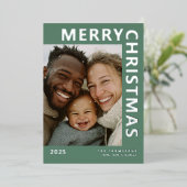 Modern Merry Christmas Photo Card 箔シーズンカード (立ち正面)