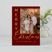 Modern Merry Christmas Photo Foil Holiday Card 箔シーズンカード (立ち正面)