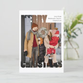 Modern Merry Christmas Photo Personalized シーズンカード (スタンド正面)