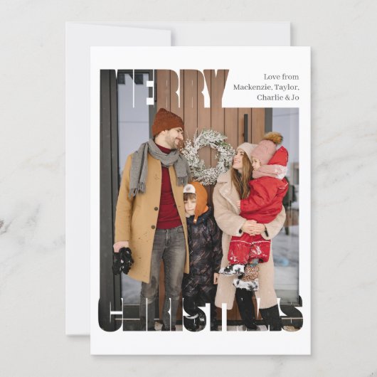 Modern Merry Christmas Photo Personalized シーズンカード (正面)