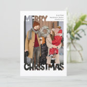 Modern Merry Christmas Photo Personalized シーズンカード (スタンド正面)