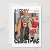 Modern Merry Christmas Photo Personalized シーズンカード (正面)