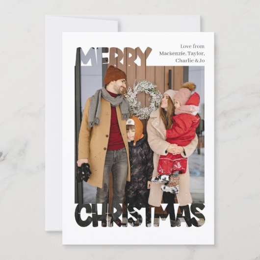 Modern Merry Christmas Photo Personalized シーズンカード (正面)