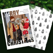 Modern Merry Christmas Photo Personalized シーズンカード
