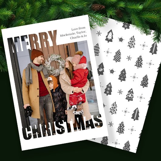 Modern Merry Christmas Photo Personalized シーズンカード