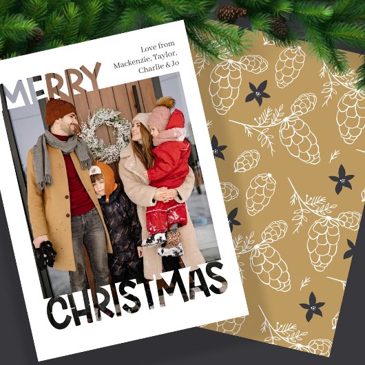 Modern Merry Christmas Photo Personalized シーズンカード
