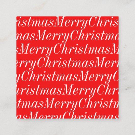 Modern Merry Christmas purchase thank you スクエア名刺 (裏面)