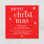Modern Merry Christmas purchase thank you スクエア名刺 (正面)