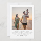 Modern Merry Christmas Script Family Photo シーズンカード (裏面)