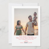 Modern Merry Christmas Script Family Photo シーズンカード (裏面)