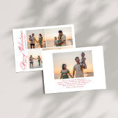 Modern Merry Christmas Script Family Photo  シーズンカード